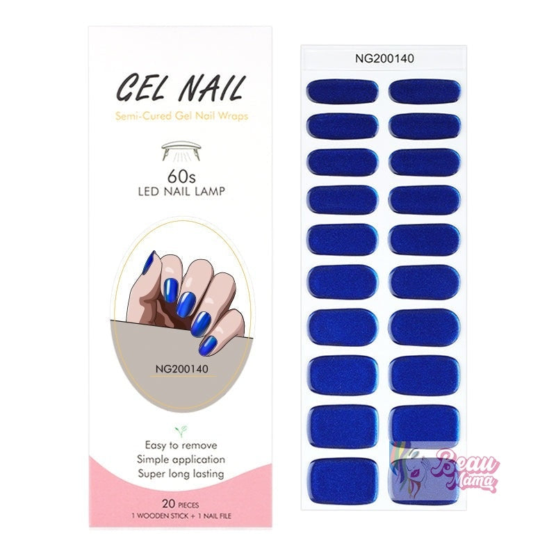 BeauMama Azure Semi Cured Gel Nail Wraps