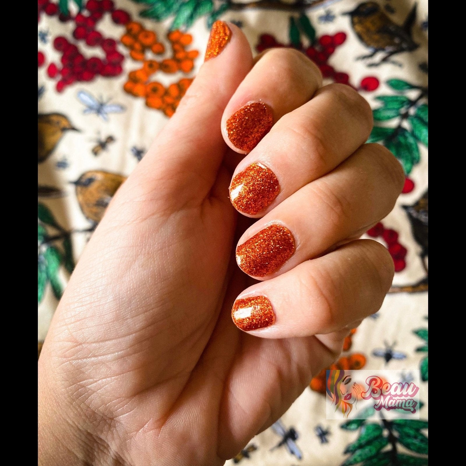 BeauMama Burnt Orange Glitter Nail Wraps