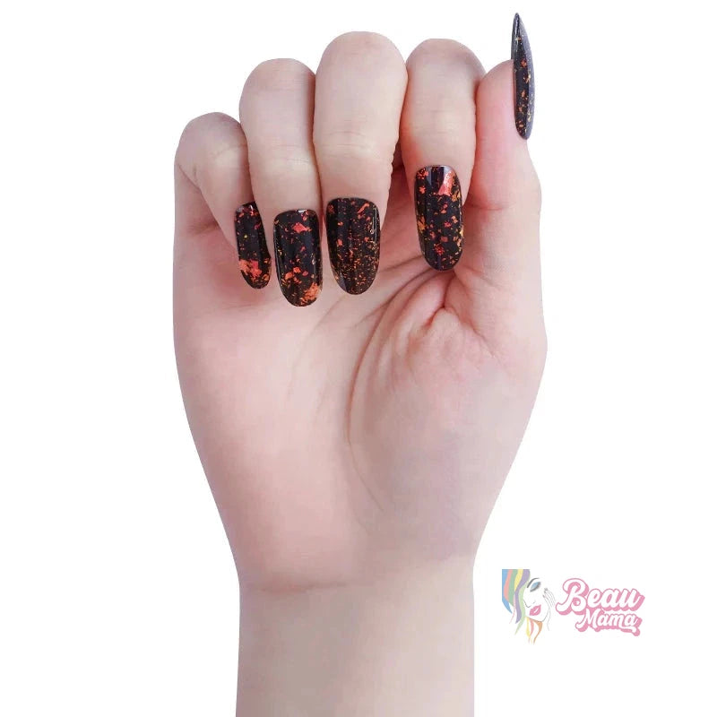 BeauMama Cinnabar Brocade Semi Cured Gel Nail Wraps