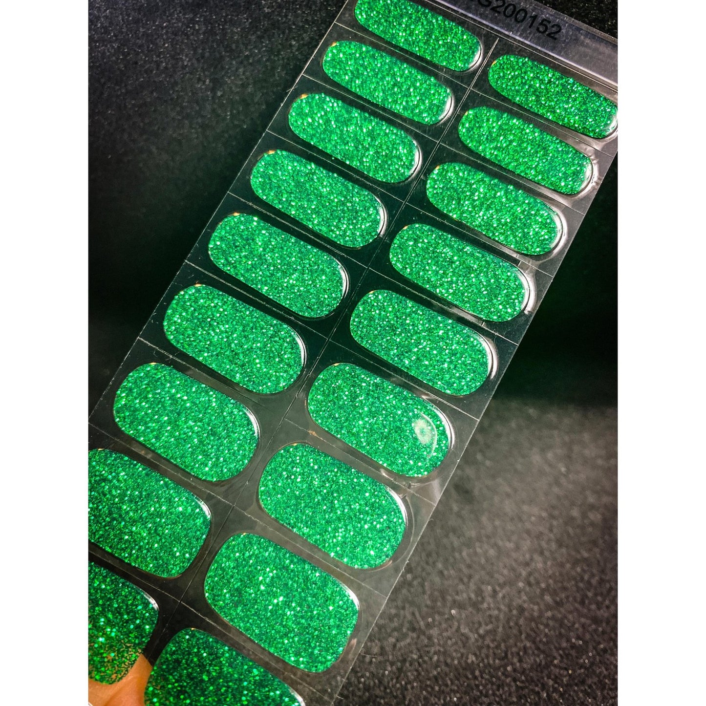 BeauMama Emerald Glitter Semi Cured Gel Nail Wraps