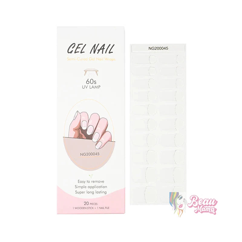 BeauMama French Tips Semi Cured Gel Nail Wraps