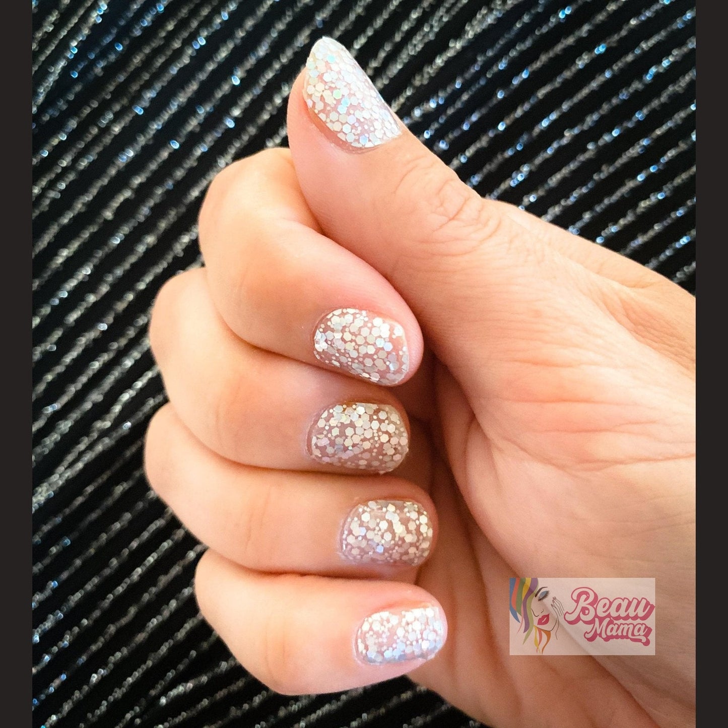 BeauMama Holographic Silver Nail Wraps