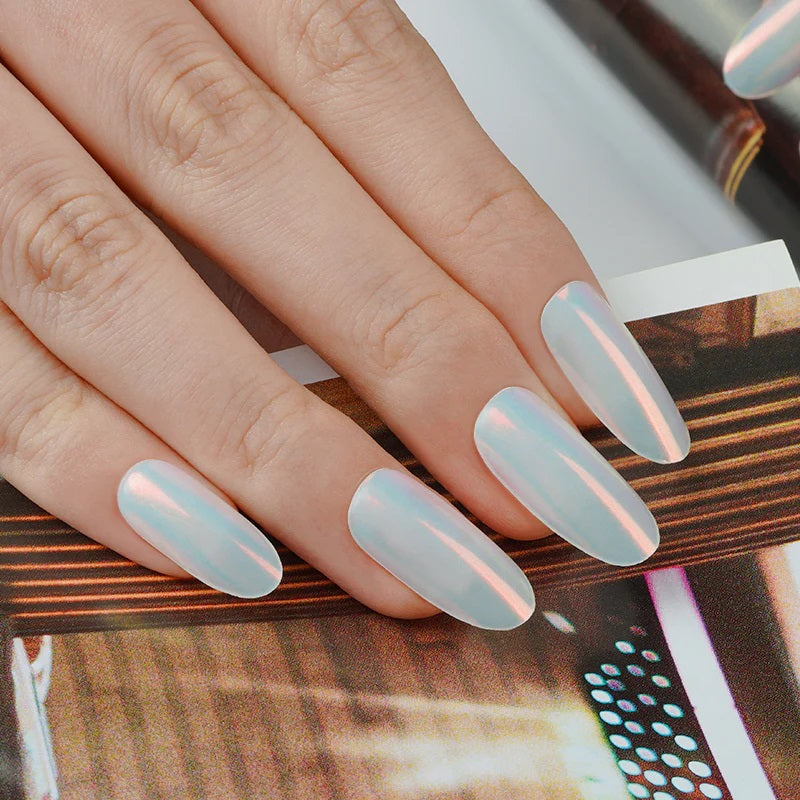 BeauMama Light Mint Aurora Semi Cured Gel Nail Wraps