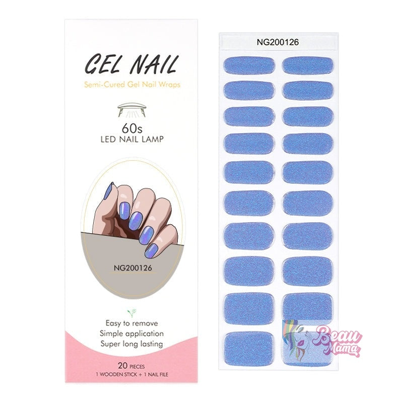 BeauMama Mermaid Shimmer Semi Cured Gel Nail Wraps