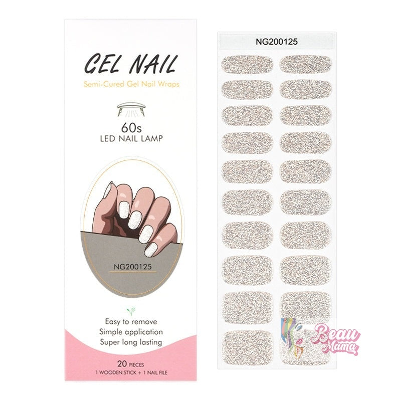 BeauMama Party Sparkle Semi Cured Gel Nail Wraps