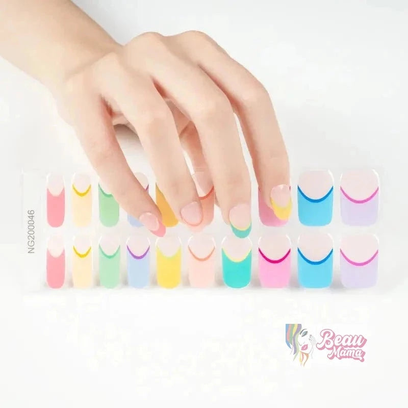 BeauMama Pastel Tips Semi Cured Gel Nail Wraps