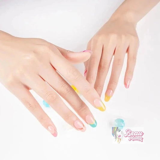 BeauMama Pastel Tips Semi Cured Gel Nail Wraps