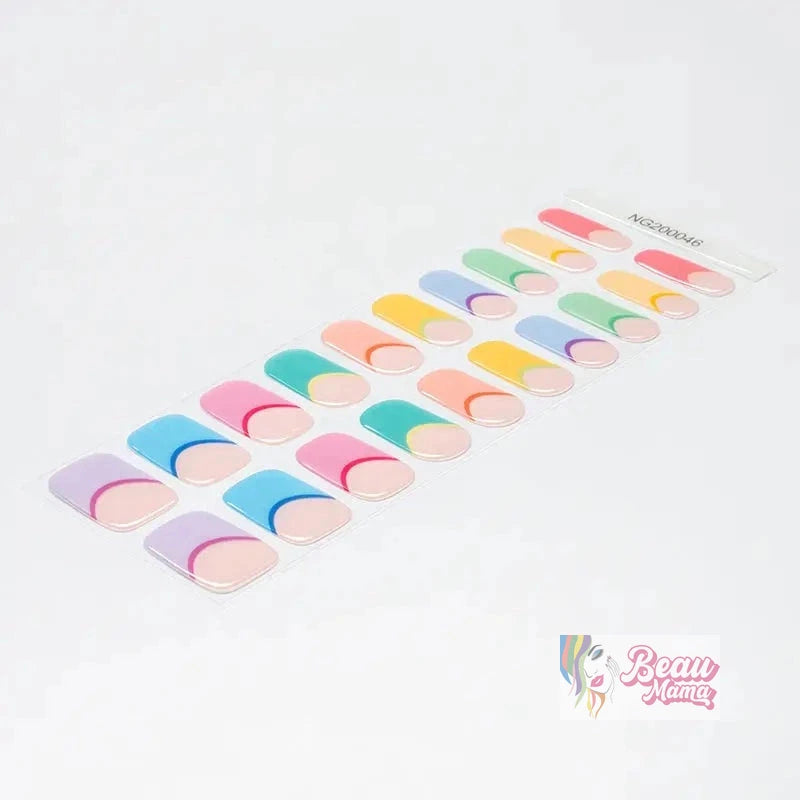 BeauMama Pastel Tips Semi Cured Gel Nail Wraps