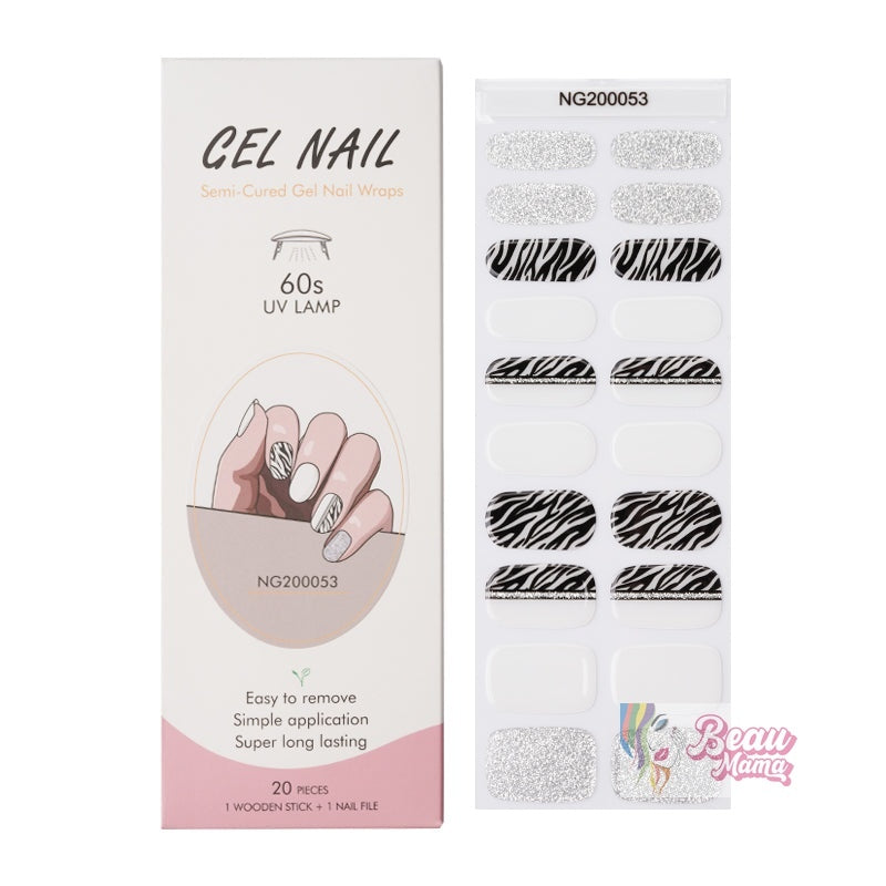 BeauMama Safari Sparkle Semi Cured Gel Nail Wraps