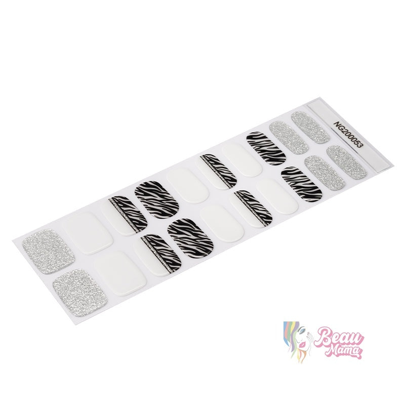 BeauMama Safari Sparkle Semi Cured Gel Nail Wraps