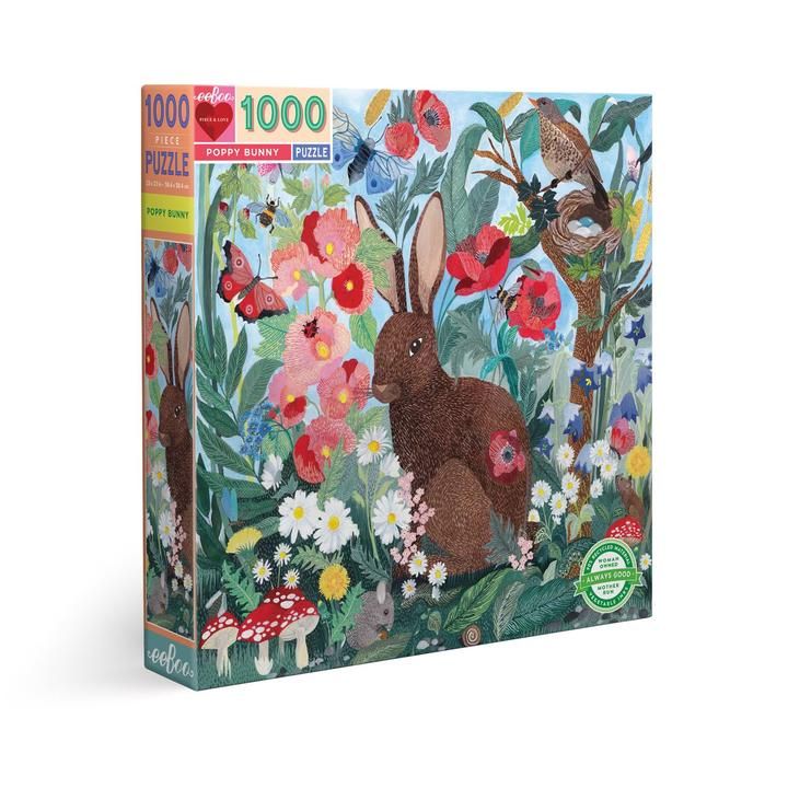 eeBoo Poppy Bunny 1000 Piece Puzzle